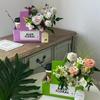 Caja de flores portátil de café papel kraft soporte para taza de té con leche arreglo floral regalo ramo caja de embalaje embalaje