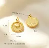 Cobre bañado en oro de 18 quilates, fuerte retención del color, colgante redondo simple en forma de corazón, materiales para accesorios de joyería hechos a mano DIY para pendientes y collares