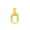 Pendente duplo de anel geométrico retrô em ouro anel 999 pingente de colar entrelaçado corrente de clavícula estilo retrô da moda