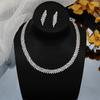 AliExpress venda quente requintado conjunto de colar e brincos de diamante simples versátil elegante corrente de clavícula colar acessórios para vestido