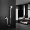 Torneira tripla de aço inoxidável SUS304 para banheira de banheiro, misturador de chuveiro oculto, chuveiro quente e frio