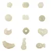 Cuentas sueltas de jade Hetian natural para DIY, adecuadas para ensartar en collares, pulseras, cadenas para suéteres y accesorios, con moños de concha de nube y cuentas de flor de cuatro hojas