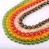 Estampado en Caliente de Vidrio Cuentas Redondas de Cristal Pulsera DIY Collar Accesorios de Joyería Cuentas Sueltas de Cristal Materiales para Ensartar Semiacabados