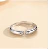Anillo de pareja de amor chapado en plata con forma de corazón de oro rosa creativo con diamantes en forma de corazón para hombres y mujeres.