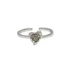 812 Diseño Original de Nicho Textura Irregular de Personalidad Forma de Corazón Esmalte de Gota Anillo Abierto de Plata de Ley S925 para Mujer
