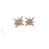 Pendientes Geométricos con Zirconia Incrustada de Aguja Plateada con Diamantes, Pendientes de Botón de Lujo Ligero con Temperamento de Gama Alta, Pendientes de Moda Populares con Sentido de Diseño y Nicho