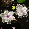 Flores Artesanais em Acrílico, Artesanato de Flores de Cristal Natural Ametista, Decorações para Mesa de Escritório em Casa, Acessórios