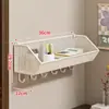 Estante de Pared para Dormitorio Estantería de Pared Montada en Pared Almacenamiento en Pared sin Clavos Esencial para Dormitorio Cesta Colgante para Cabecera de Litera