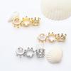 Color oro 14K reteniendo color corona cuentas de agujero grande micro incrustadas circonita flor sombrero anillo cuentas con cuentas accesorios hechos a mano diy
