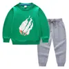 Primavera e Outono 2023 nova roupa infantil transfronteiriça suéter infantil calça conjunto de duas peças cor sólida bebê algodão manga longa