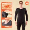Conjunto de ropa interior térmica para hombre, conjunto de invierno con top y pantalones térmicos forrados de forro polar, capa base engrosada para adolescentes, pijama para hombre
