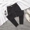 Jeans de Tiro Alto de Toma Real para Mujer Nueva Llegada Aspecto Delgado Alta Elasticidad Ajustados Ceñidos Cropped Ajustados Lápiz Pantalones Lápiz