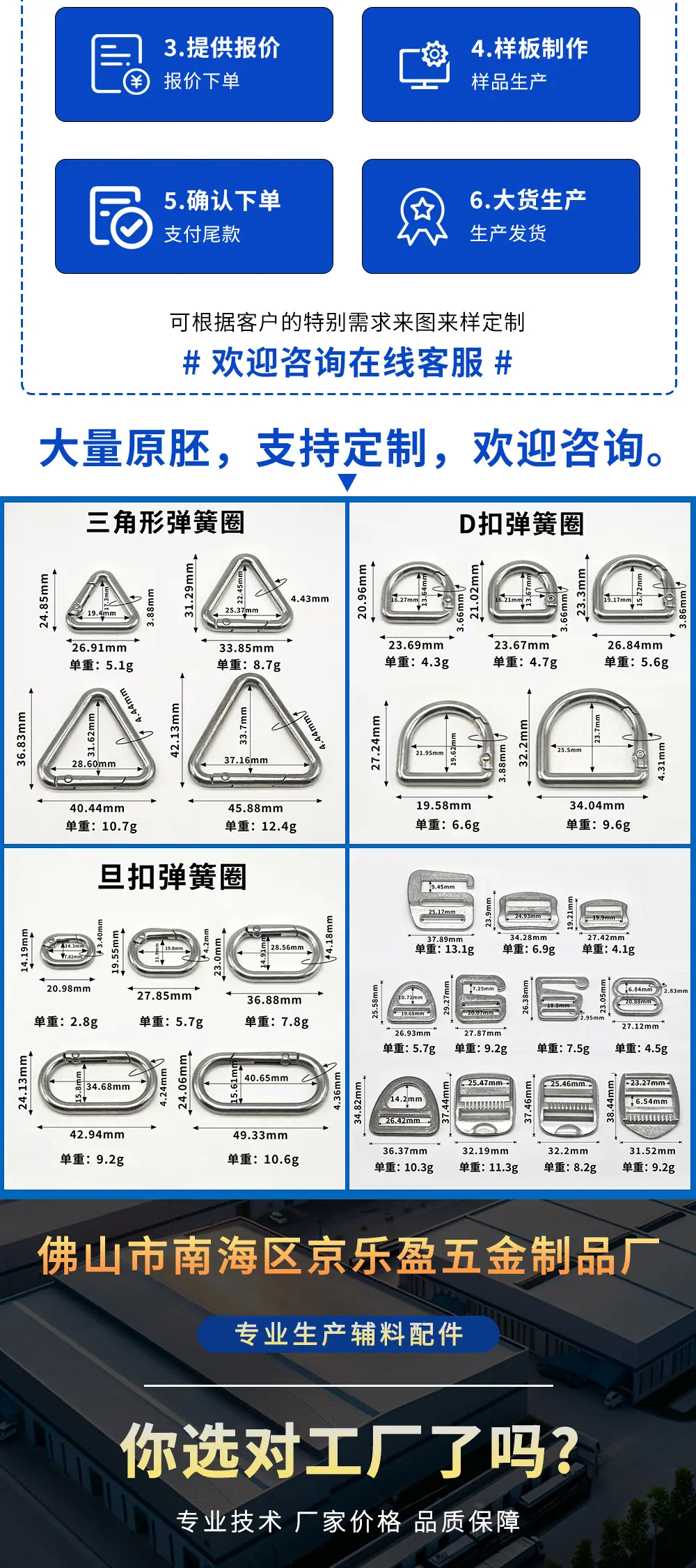 批发6MM金属双孔绳扣双向五金通孔吊钟服装箱包锌合金双相调节扣