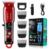 Cortapelos Digital con Pantalla LCD Transparente Transfronterizo para Uso en Salón, Recortadora de Cabello Eléctrica para Tallado y Estilismo, Afeitadora de Cabello Recargable para Uso en Casa