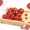 Contas soltas de ágata vermelha natural de boutique Acessórios de joias DIY Um grande número de produtos A ágata vermelha atacado semiacabado com contas de contas