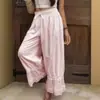 Calça Pantalona Estilo Boho com Cintura Elástica, Caimento Solto, Calça Casual, Confortável para Todas as Estações, Adequada para Viagem