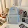 Mochila Nueva Simple de Color Sólido Estilo Coreano con Alto Valor Estético y Gran Capacidad, Elegante Bolsa Escolar de Verano para Estudiantes, Mochila Ligera
