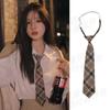 Corbata marrón a cuadros vintage femenina jk estilo universitario japonés camisa holgada accesorios pajarita femenina corbata dk masculina