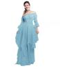 Hermoso vestido gótico vintage con cuello descubierto y mangas acampanadas de encaje europeo y americano, vestido de princesa para cosplay y graduación