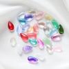 8 * 14mm gota de água de vidro pingente contas de vidro transparente diy handmade hairpin brincos pulseira jóias atacado