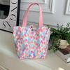 34272 Fresco floral saco de lona japonês e coreano lancheira lancheira saco mamãe portátil casual saco de compras saco pequeno