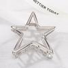 Clip Metálico de Estrella Hueca de Cinco Puntas Clip Grande de Tiburón Transfronterizo Pasador Simple Elegante Pasador para el Cabello en la Parte Posterior de la Cabeza