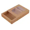 Caja de Embalaje Plegable Personalizada Papel Kraft Ventana Caja tipo Cajón Calcetines Juguete Joyería Caja de Regalo
