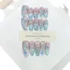 Daiyueda Uñas Portátiles Puras Hechas a Mano Verano Nueva Tendencia Cola de Pez Pintada a Mano con Concha Ojo de Gato Parche de Manicura