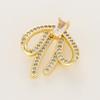 Retención de color oro 18K micro-incrustado circonita colgante de lazo hueco diy pulsera collar arete colgante de conexión al por mayor