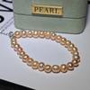 Pulsera de perlas naturales reales de plata esterlina S925, pulsera de plata de cuerpo completo, pulsera de perlas de gato con concha de plata rota