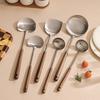 Conjunto de Utensílios de Cozinha de Aço Inoxidável 304 com Cabo de Noz Sopa Doméstica Escorredor Grande Coadeira de Filtro de Cozinha Escumadeira Grande