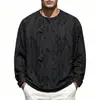 Camiseta de manga larga estilo americano para hombre y mujer, de corte holgado, cuello redondo, top informal tipo jersey, para primavera y otoño 2026, transfronterizo