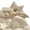 Conjunto de Roupa de Cama Simples Listrado Macio Algodão Lavado Quatro Peças Lençol Capa de Edredom Conjunto de Três Peças para Dormitório de Estudante