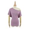Camiseta Feminina Americana Hot Girl Ombro Inclinado Manga Curta, Estilo Pura Luxúria, Cintura Sexy, Alças Largas, Blusa Solta, Estilo Europeu e Americano