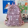 Mochila Estudiante Estampado Leopardo Retro Mochila Gato de Dibujos Animados Mochila Estudiante Gran Capacidad Ligera Simple Mochila de Viaje