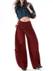 Pantalones Cargo Retro Americano Unisex Street Hip-Hop al por Mayor Dropshipping para Mujer, Pantalones Casuales de Pierna Ancha Rectos con Múltiples Bolsillos
