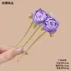 Novo Estilo Chinês Delicado Elegante Flor de Peônia Contas Grampo de Cabelo de Três Dentes Grampo de Cabelo de Estilo Antigo Grampo de Cabelo Requintado Acessórios de Cabelo na Parte de Trás da Cabeça