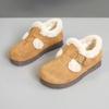 [Personalizado] Br091 Zapatos de Invierno Cálidos para Mujer Otoño Invierno 2024 Color Puro Zapatos de Algodón Forrados de Vellón Suela Gruesa Simple y Casual