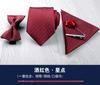 Corbata de tres piezas para hombre, traje formal de negocios, 8 cm, rayas, flor de anacardo, azul, corbata negra, boda, novio