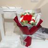 Buquê de Flores Rosa Flor de Lã Tricotada à Mão Flor Puff Finalizada Buquê Dia dos Namorados Dia dos Professores Presente de Aniversário