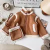 Nuevo Abrigo de Invierno 2026 para Niñas Estilo Coreano Moderno Abrigo Grueso Retro con Forro de Terciopelo Dropshipping Transfronterizo