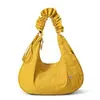 Bolso bandolera de color liso estilo retro japonés con correa de hombro plisada, simple y elegante, con un encanto de hada, hecho de nailon y diseñado para llevarse debajo del brazo