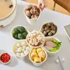 Bandeja de Preparo para Fondue com Sete Compartimentos para Uso Doméstico, Cesta de Legumes Dividida Rotativa, Suporte de Armazenamento, Ferramenta de Preparo de Cozinha, Caixa de Armazenamento