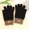 Guantes de Invierno con Forro de Felpa, Engrosados, Estilo Coreano, Cortavientos, Resistentes al Frío, Compatibles con Pantalla Táctil, Guantes de Lana Tejida para Ciclismo, Cálidos, Unisex