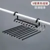 Perchero plegable de acero inoxidable para pantalones multifuncional de doble uso horizontal y vertical para el hogar, artefacto multicapa, almacenamiento en armario para pantalones, perchero antideslizante