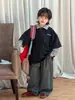 Pantalones vaqueros elegantes para niño 2026 transfronterizos, pantalones de niño estilo coreano para otoño con bragueta, pantalones de pierna ancha para comercio exterior