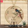 Nueva cortina de bambú china Zen de flores y pájaros, pantalla de elevación de persiana de fondo para sala de té, panel divisor, pintura colgante sin perforaciones, cortina decorativa