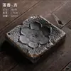 Tetera Rústica de Cerámica Estilo Japonés Almacenamiento Agua Mesa de Té Juego de Té Kung Fu Bandeja para Tetera Mesa de Té Redonda Bandeja Reutilizable para Té de Burbujas Secas