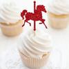 Adorno para pastel de carrusel tema de caballo de carrusel boda fiesta de cumpleaños decoración plug-in para pastel