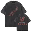 2025 Estilo Nuevo Lavado Vintage Banda de Rock Korn Falling Away from Me Camiseta Algodón